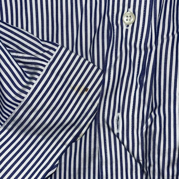 2-Blue Stripe Polo by Ralph Lauren w/ Pony mens Dress Business work shirt 18 XXL - Picture 9 of 9